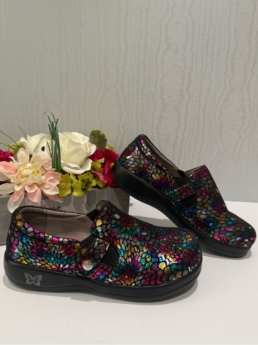 Alegria Keli Minnow Rainbow Professional Clogs Shoes EU Sz 37